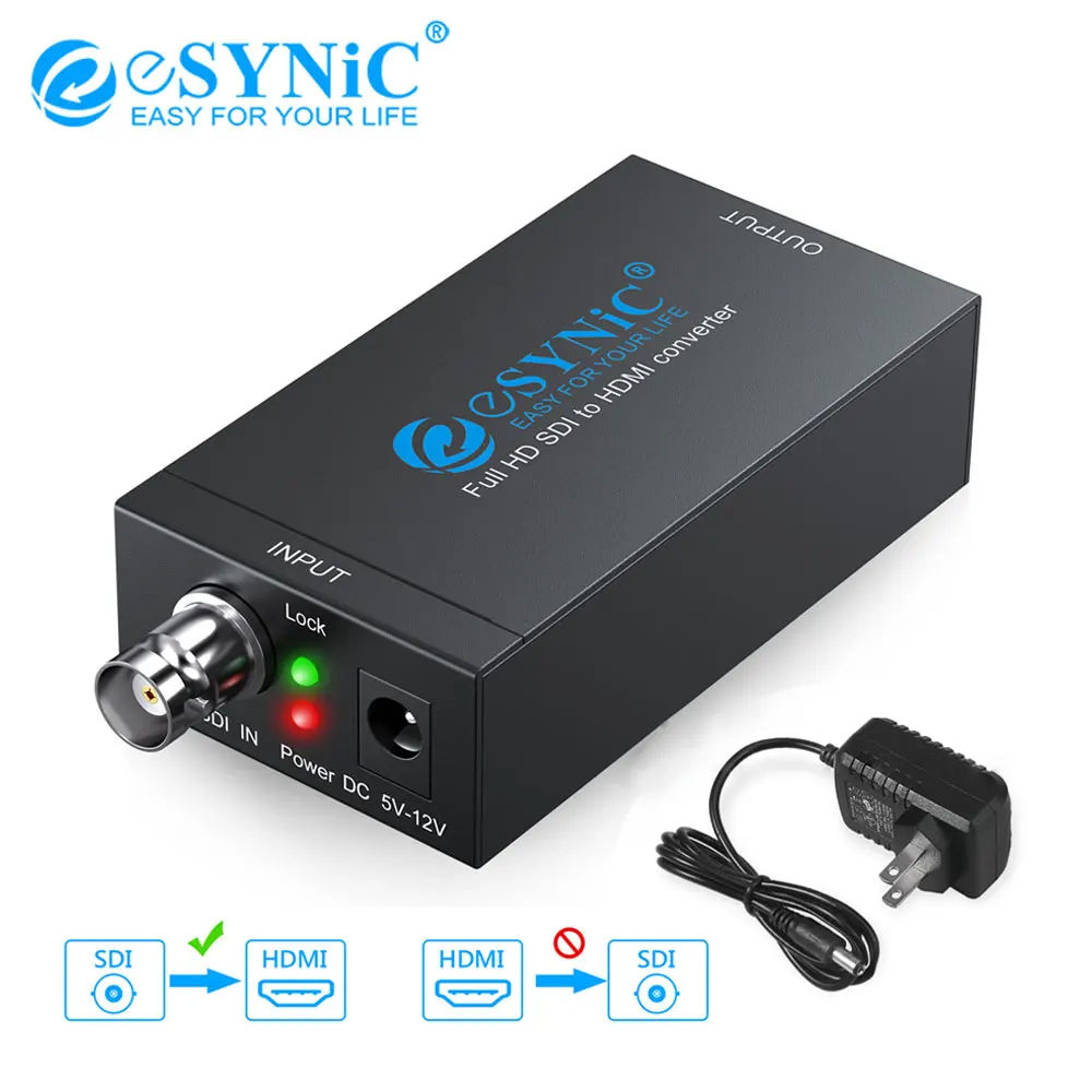 Преобразователь eSYNiC Full HD SDI в HDMI для SD 3G с поддержкой BNC 1080P VGA аудио видео ТВ