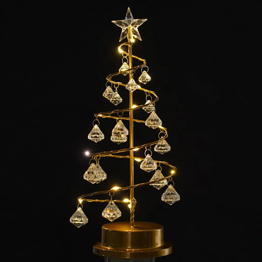 

Яркая настольная лампа, светодиодный ночник для украшения, светильник для рождественской елки с кристаллами и бриллиантами, украшение для ...