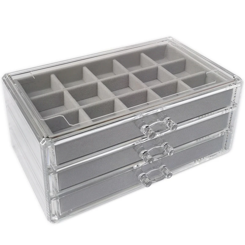 Jewelry Necklace Finishing Box Earrings Ring Display Stand Tray