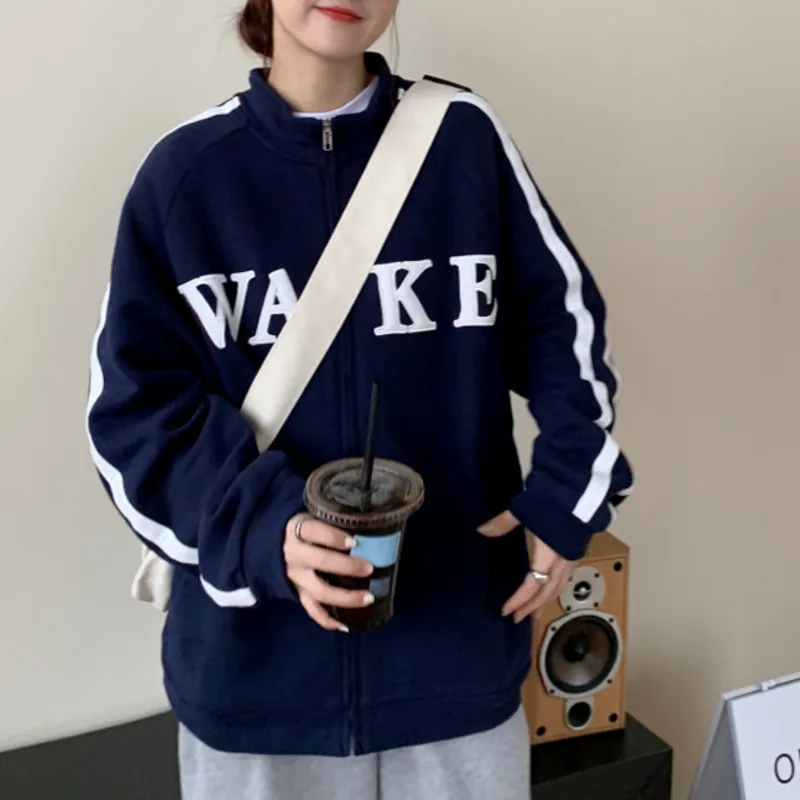 

Женский свитер в стиле Харадзюку, пальто на весну и осень, модный топ свободного покроя в Корейском стиле, 2021