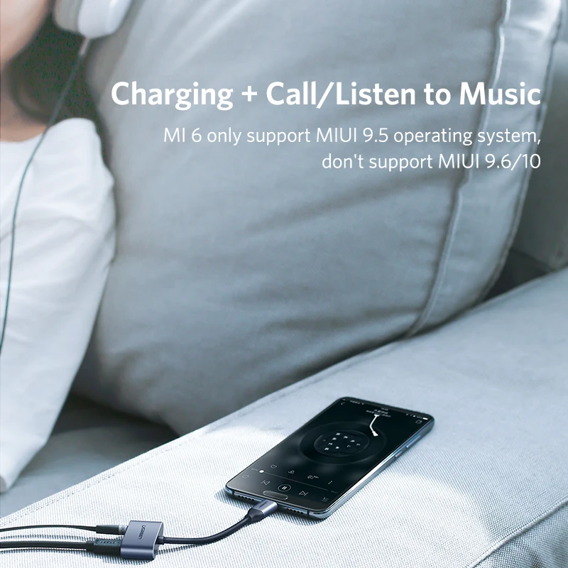 Адаптер для наушников UGREEN 2 в 1 с USB C на 3 5 мм быстрой зарядкой Type аудиокабель