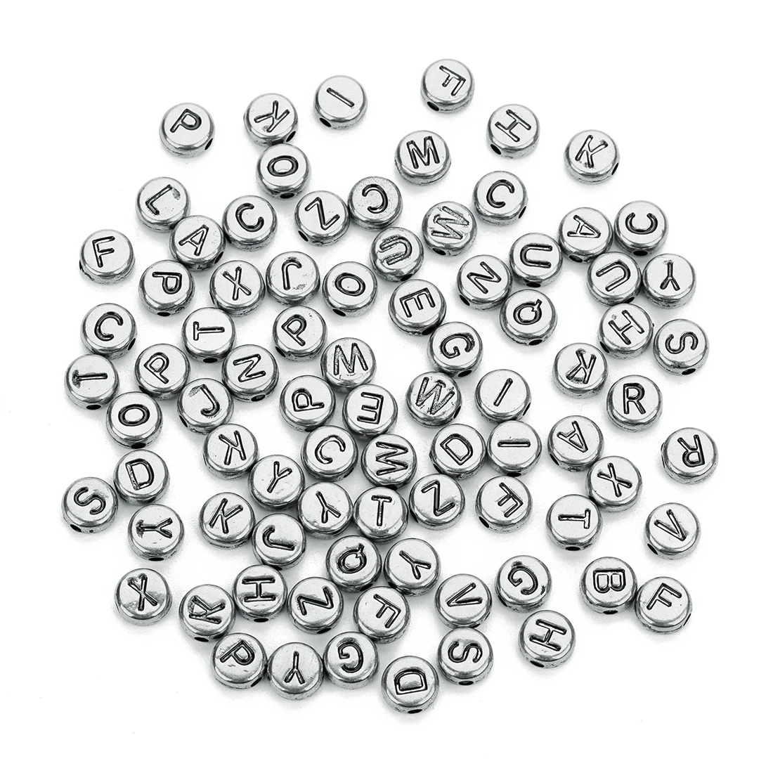Круглые акриловые бусины Beadtales 100 шт./лот 7 мм под Античное золото/серебро с