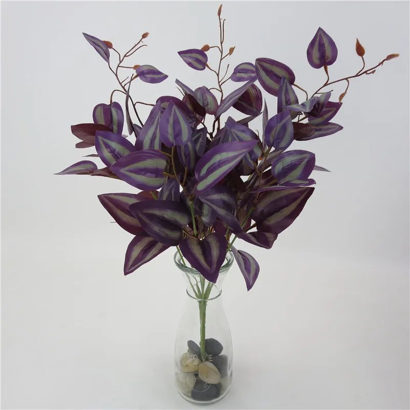 Artificial Silk Purple Eyebrow Leaves Branch For Home Wedding Party Decor Craft Multicolor Fall Vivid Fake Flower Leaf | Дом и сад