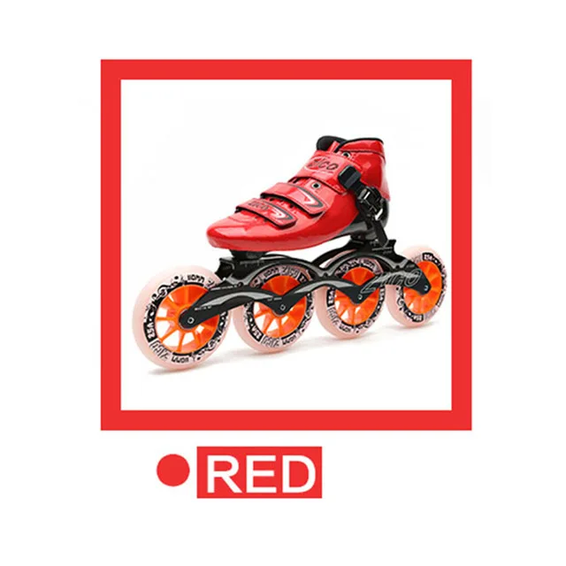 Red Bright JK ZICO скоростные роликовые коньки из углеродного волокна профессиональные 4 колеса гоночные коньки для детей и взрослых Patins роликовые коньки SH48 - Цвет: Red Bright