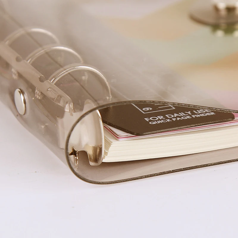 

A5/A6 PVC Notebook Accessory Sheet Shell Office School Transparent Concise 6 Holes Binder Planner Cover Journal