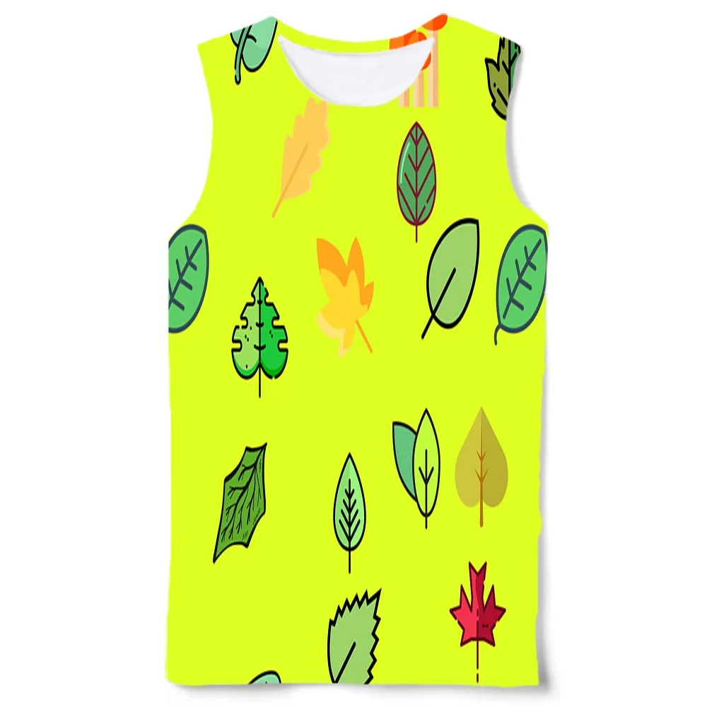 

Kid's Graphic Tank Top Boy And Girl 3D Print Sleeveless Pattern Top Leafs Tees