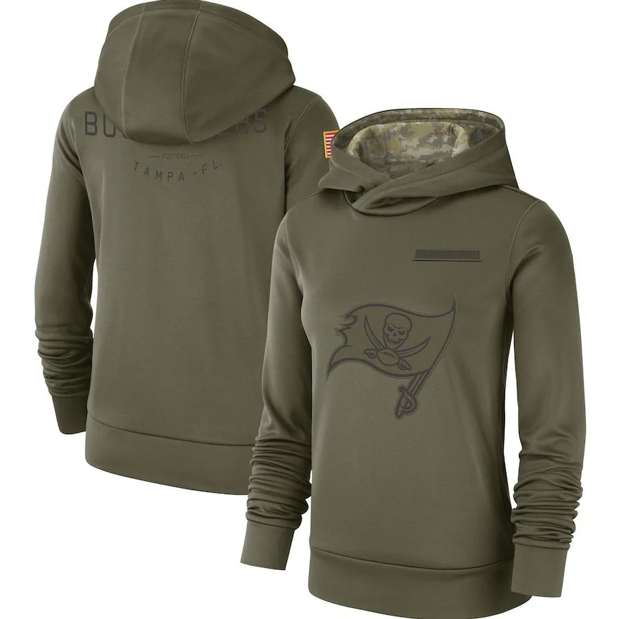 

Tampa Bay Women's Salute to Service Buccaneers Team Performance Pullover Olive Hoodie