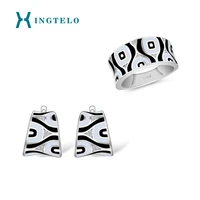 xingtelo 925 sterling silver jewelry set ring earrings for women crystal enamel classic accessories for weddings and prom