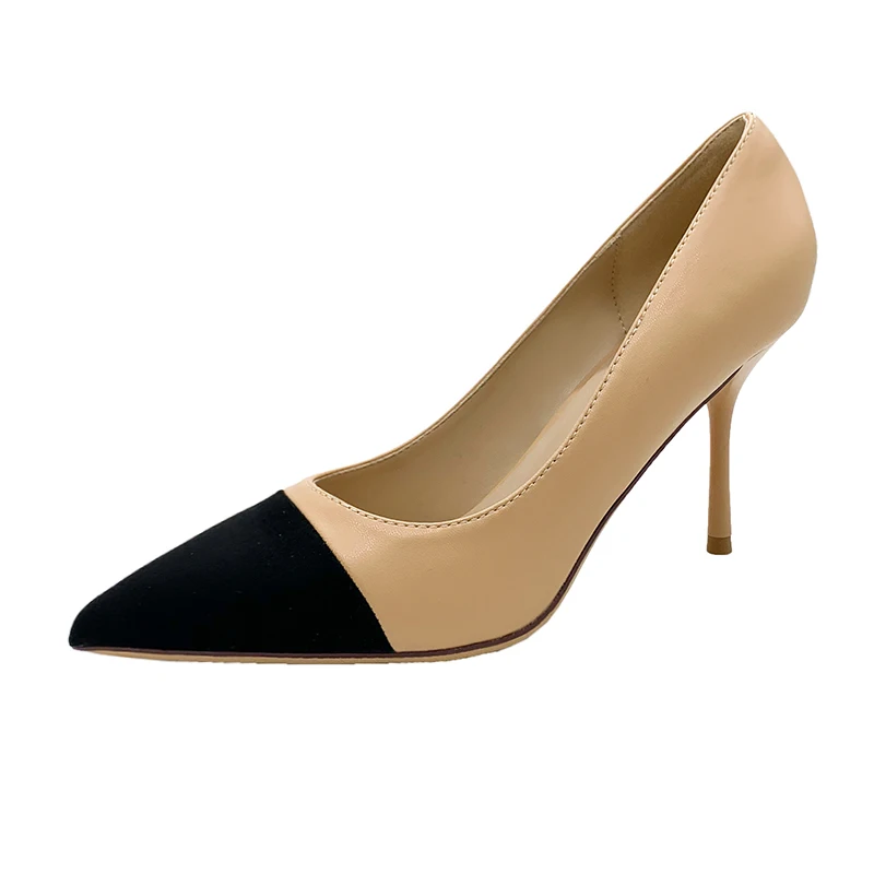 

Fashion Color Matching Shallow Mouth Ladies Single Shoes Spring And Autumn New All-Match Pointed Temperament High Heels