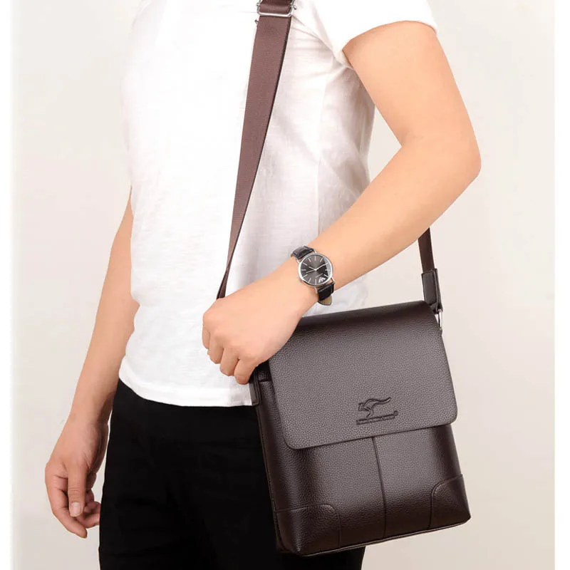 Роскошная брендовая мужская сумка-мессенджер кенгуру кожаный мужской нагрудный