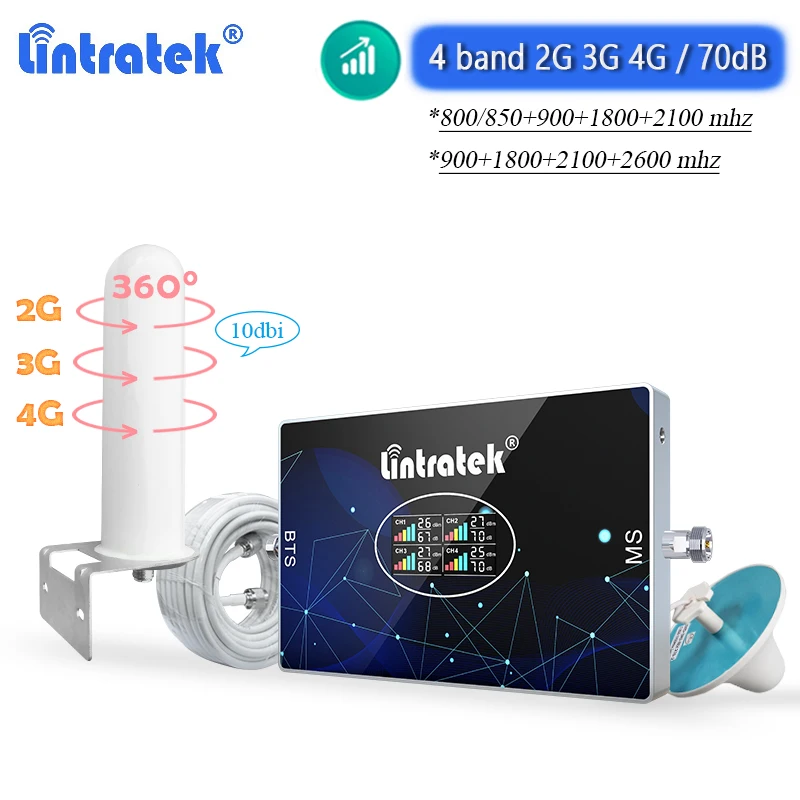 4 диапазона LTE 2600 2G 3G 4G усилитель сигнала B5 850 800 900 1800 2100 UMTS Ретранслятор сотового