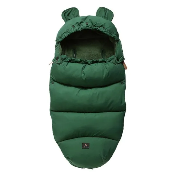 Green No fur collar Новое поступление года; спальный мешок для детской коляски; одеяло двойного назначения; детское теплое одеяло для прогулок; сезон осень-зима - Цвет: Green No fur collar