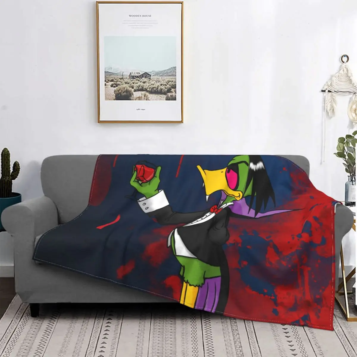 

Count Duckula Adventure Cartoon Blanket Flannel Decoration Vampire Portable Home Bedspread