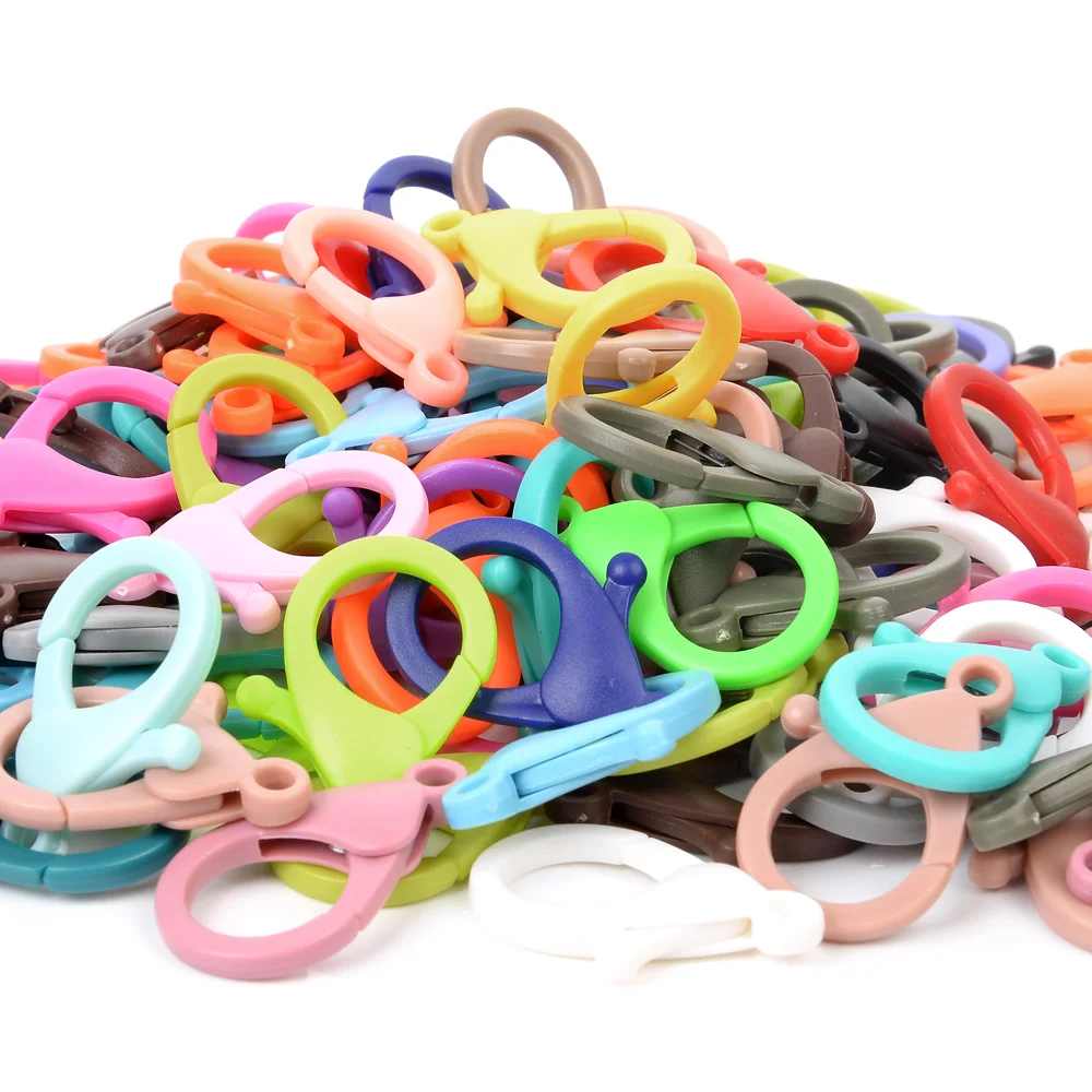20Pcs/Lot 2 Sizes 25 Colors Mixed Classic Plastic Lobster Clasp Keychain Hooks End Connectors for DIY Jewelry Making Accessories | Украшения