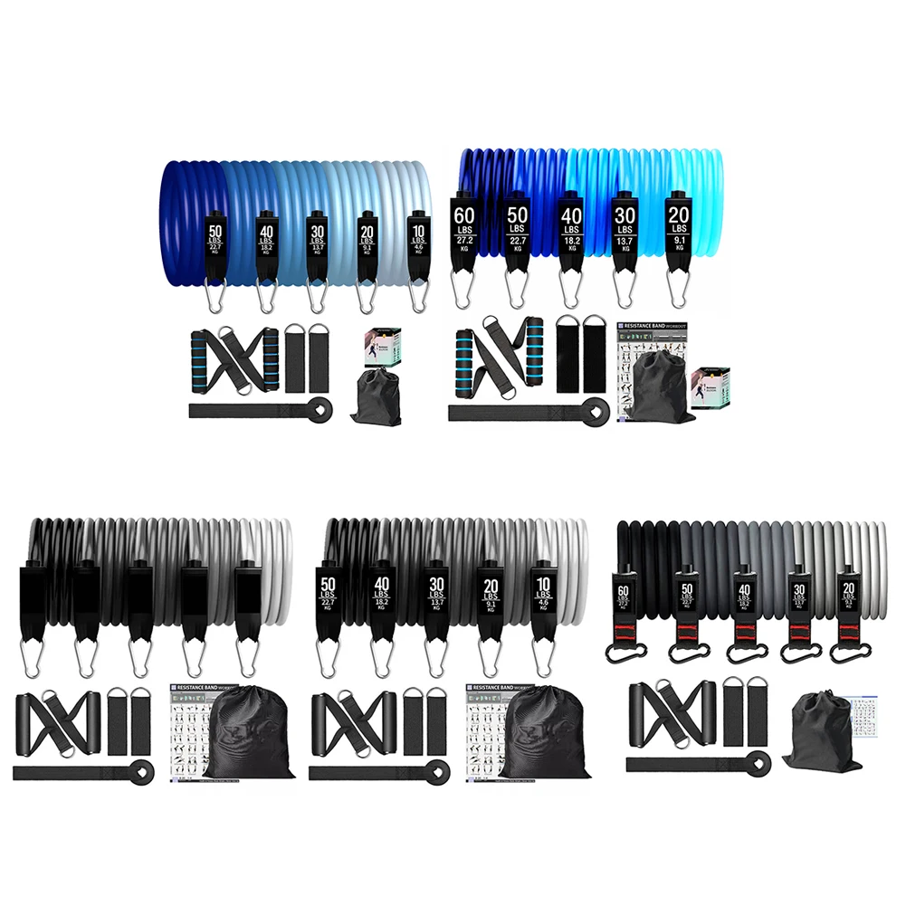 

11pcs/Set TPE Fitness Resistance Bands Set Sports Body Shaping Strength Training Pull Rope Stretch Belt Gym Home Workout Equipme