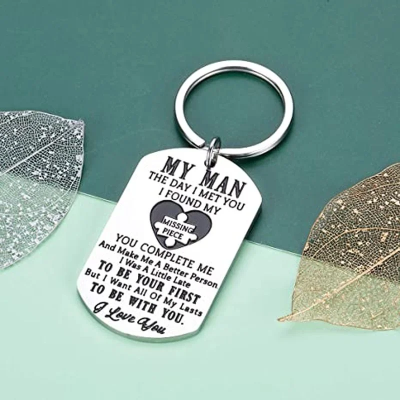 

Boyfriend Husband Keychain From Girlfriend Wife Key Ring Men Key Chain Valentine Day Gifts for Hubby Fiance Anniversary Present