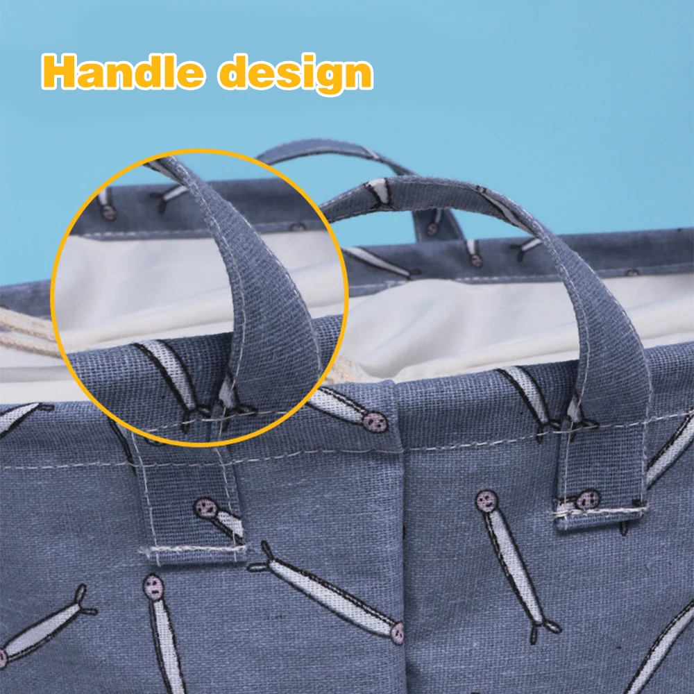 Складная корзина для белья большая емкость на шнурке Холщовый органайзер