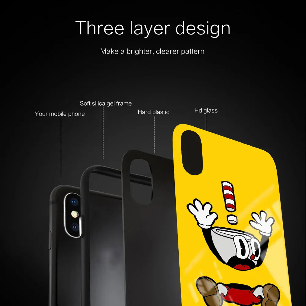 Мягкие стеклянные Чехлы cuphead с постером для Huawei P40 P30 P20 Pro Lite Plus P30lite P40lite E P Samrt 2020