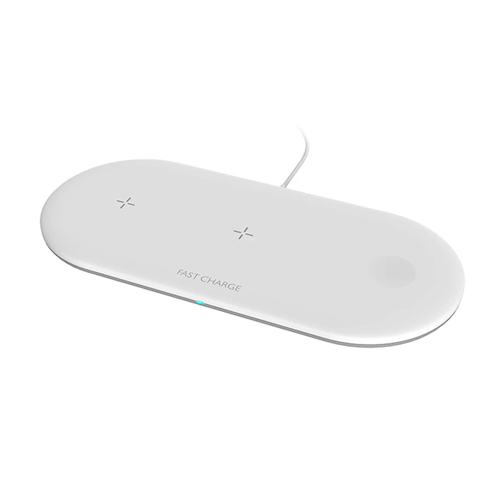 white 3 в 1 Быстрое беспроводное зарядное устройство для Iphone X XS Max XR samsung S9 S8 Qi Беспроводная зарядная подставка для Airpods Apple Watch 4 3 2 IWatch - Тип штекера: white