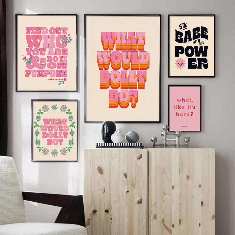 

Would Dolly Do Colorful Inspiring Quotes Wall Art Canvas Painting Black White Wall Poster Prints For Living Room Modern Home