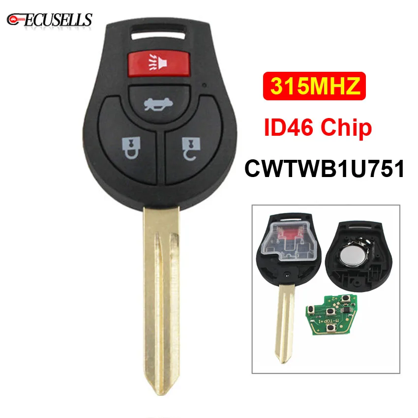 3 + 1/4 кнопки дистанционного смарт ключа автомобиля 315 МГц ID46 чип CWTWB1U751 для Nissan Armada