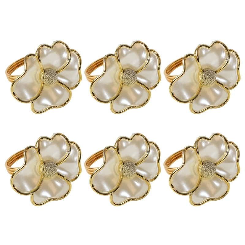 

6pcs/lot fashion napkin ring white flower napkin ring hotel exquisite napkin button wedding table decoration napkin ring