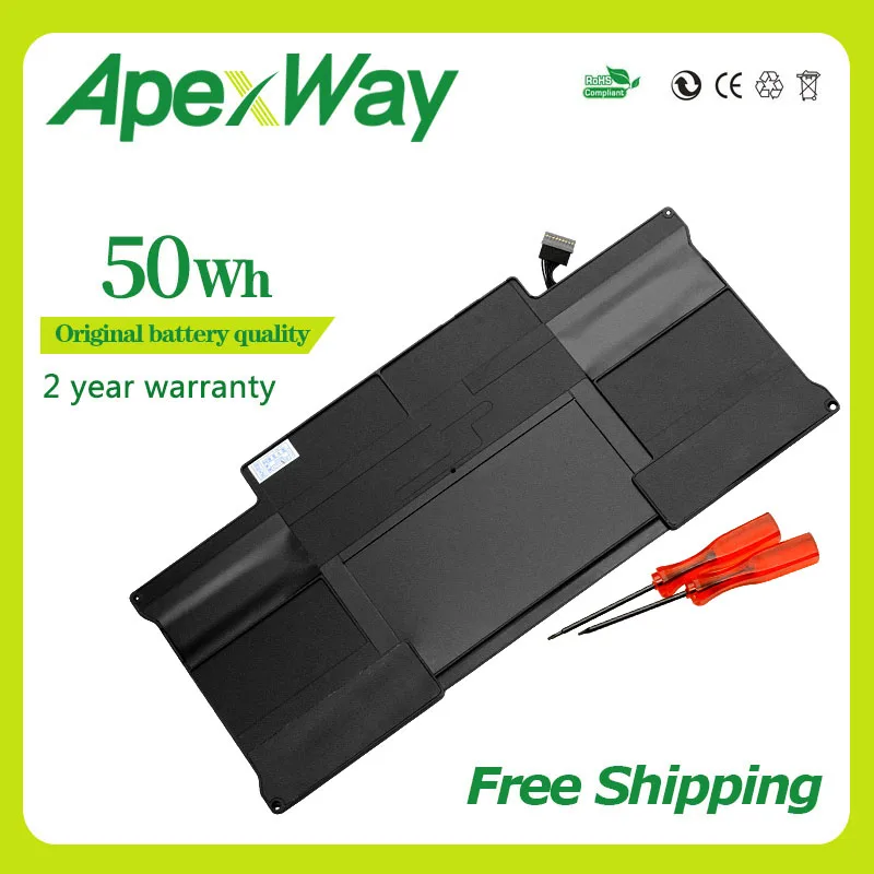 

ApexWay Battery For MacBook Air 13" Model A1369 Mid 2011, A1466 A1405 Battery 020-7379-A MC965 MC966 MD231 MD232 2 year warranty