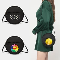 mini bags for women messenger bags shoulder circular bag anime daisy printing tote eco organizer coin purse fashion waist bag