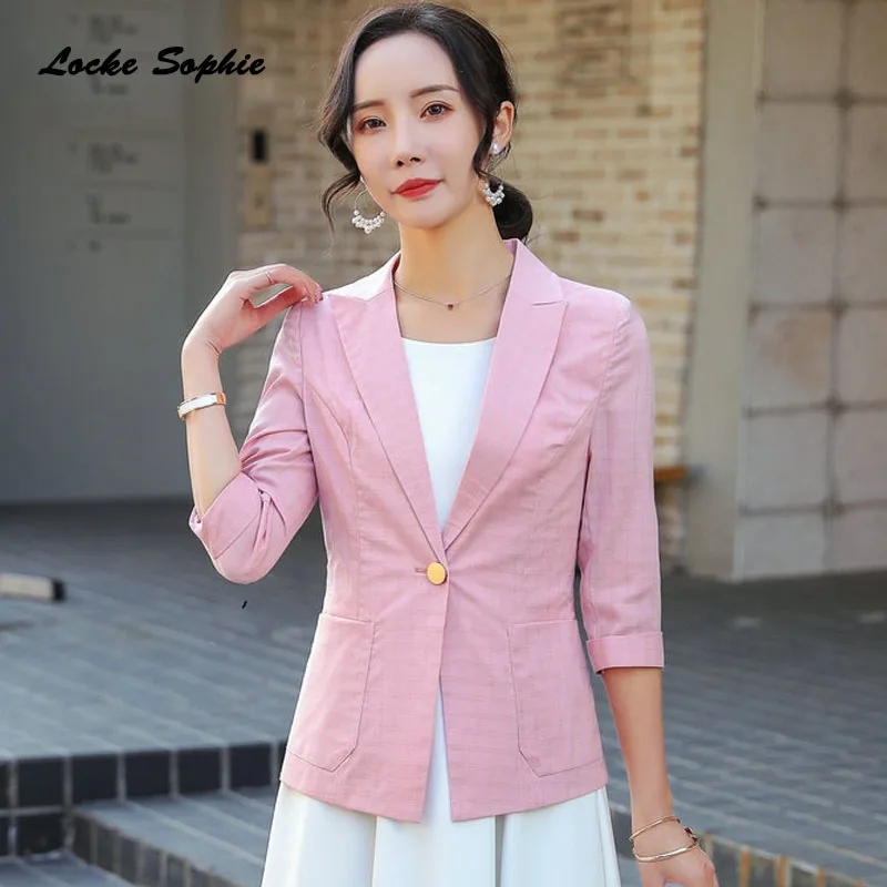 1 шт. женские блейзеры размера плюс пальто весна 2020 хлопковая смесь короткий