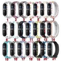 sport strap for xiaomi mi band 4 3 5 watch band creative graffiti style silicone bracelet replacement for mi band 3 6 wristband