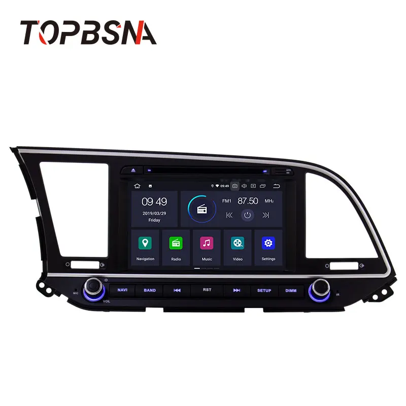 Автомобильный DVD плеер TOPBSNA Android 10 для Hyundai Elantra 2016 2017 2018 Wi Fi мультимедиа 2 Din GPS