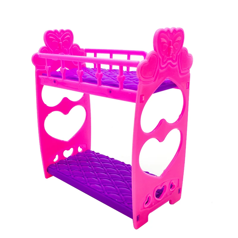 Детские игрушки 3 5 дюймов пластиковая двойная кровать рама для куклы мебель