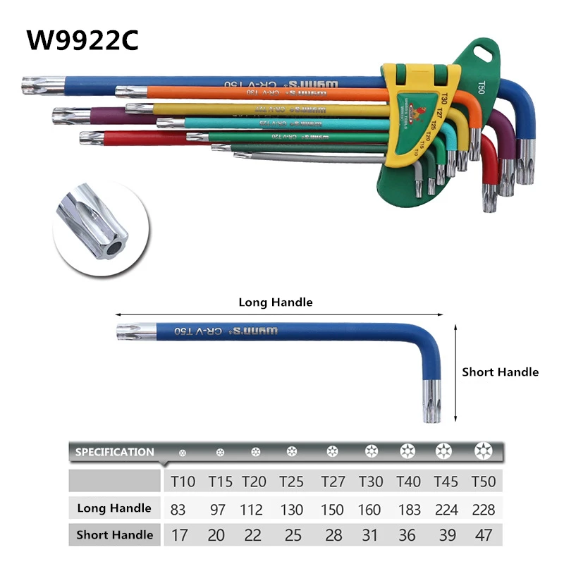 1Set Ball-head Screwdriver Hex Wrench Set Colour Coding Wear-resisting Anticorrosion Hexagon Torx Star Spanner | Инструменты