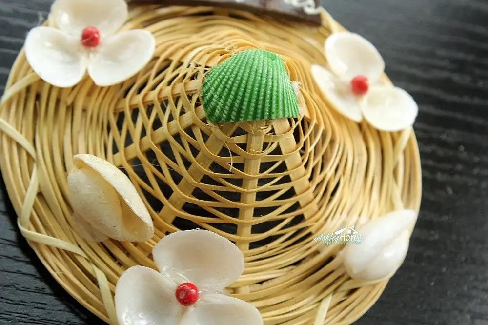 Philippines Handmade Straw Hat with Seashells Tourist Travel Souvenir 3D Fridge Magnet Craft GIFT IDEA | Дом и сад
