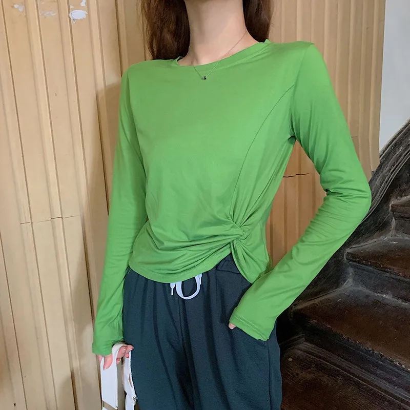 S-XL черный/зеленый/фиолетовый/синий корейский стиль неровный подол женские топы