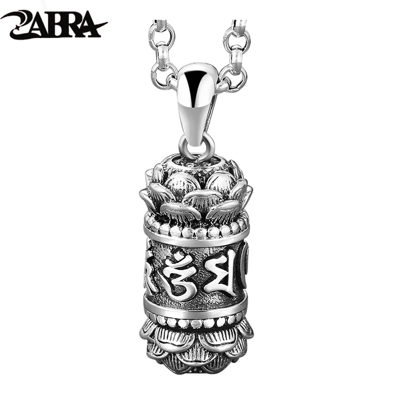 ZABRA чистый 990 серебряный кулон Будды ожерелье для мужчин шесть слов учение