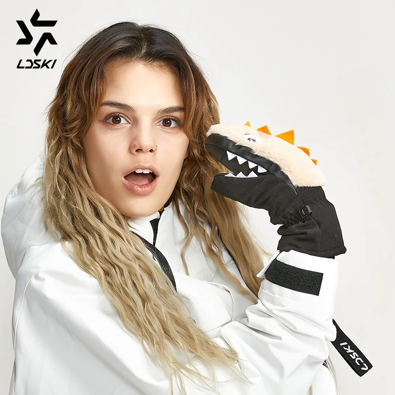 LDSKI плюшевые лыжные варежки серии ELF перчатки для сноуборда вязаные манжеты