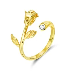 gold Кристалл кластера дамы Открытое кольцо Горячие новые ювелирные изделия личности простой Творческий Открытое кольцо классический личности девушка ювелирные изделия - Цвет основного камня: gold