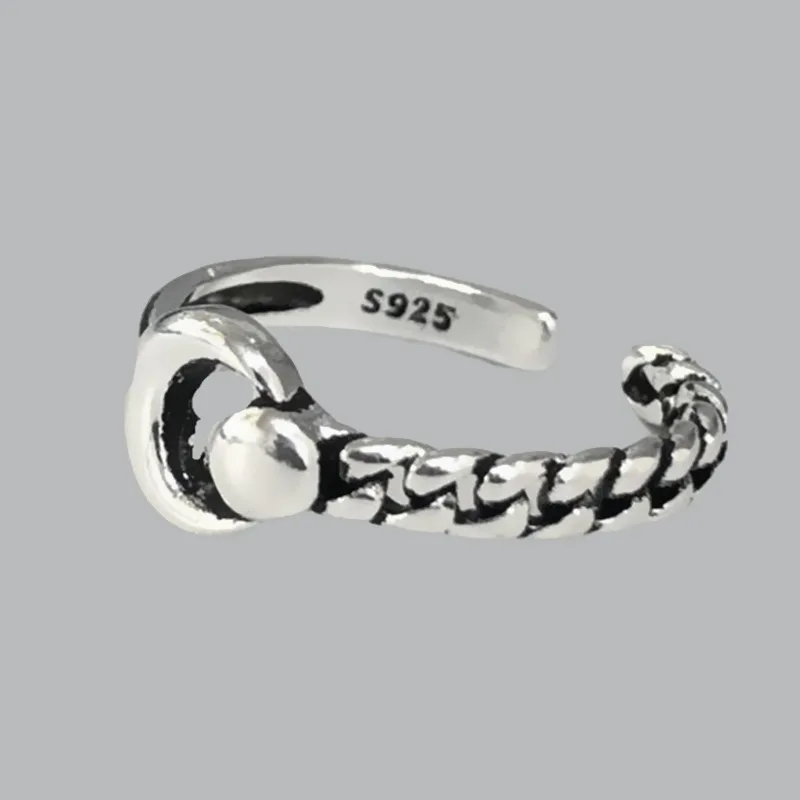 

Vintage Adjustable 925 Sterling Silver Moon Open Rings For Women Girls Wedding Jewelry Sterling-silver-jewelry jz582