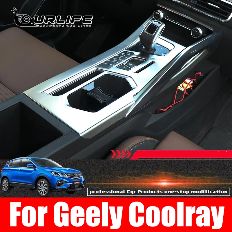

For Geely Coolray 2019 2020 2021 Car Styling Internal Gear Box Panel Decoration Sequin Interior Sticker Auto Frame Accessories