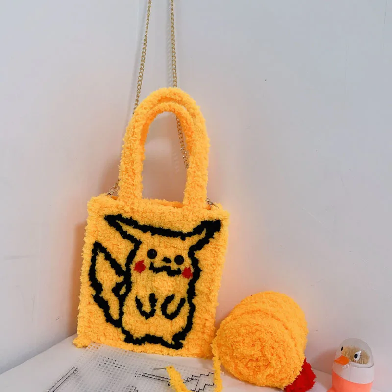 

Yarn Thread Hand-knitted Bag Diy Knitted Material Bag Wool Small Daisy The Same Crochet Women Shoulder Bag Cute Handbags