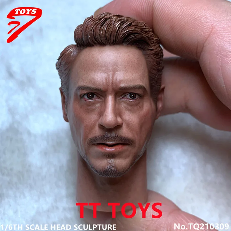 

TTTOYS TQ210309 1/6 Scale Male Soldier Tony Robert Downey Jr. Head Sculpture Model Fit 12 inch Action Figure Body
