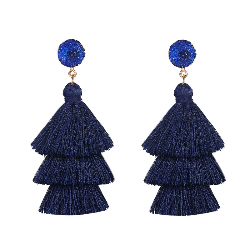 Blue Druzy Tassel 17 км богемные зеленые кристаллические друзы серьги для женщин смешанные цвета большой камень смолы люстра Висячие серьги Mujer Винтажные Ювелирные изделия Прямая поставка - Окраска металла: Blue Druzy Tassel