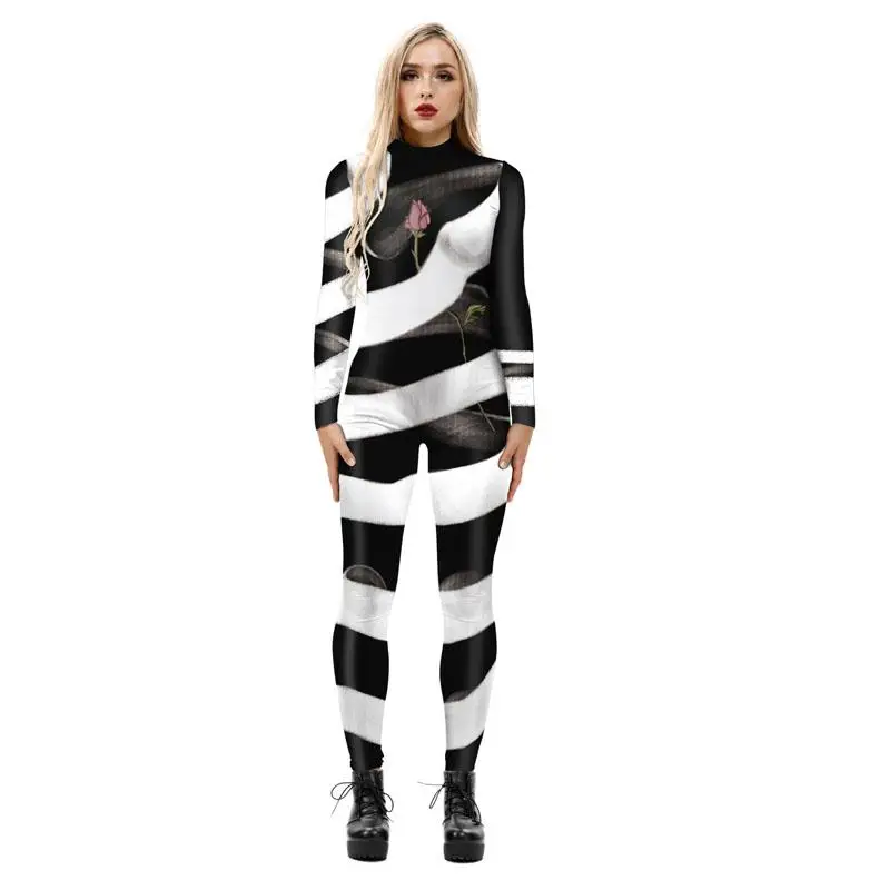 

Halloween Costume 3d Print Animal Skull Anime Cosplay Playsuit Sexy Skinny Bodysuit Fitness One Piece Jumpsuit Women Clothes