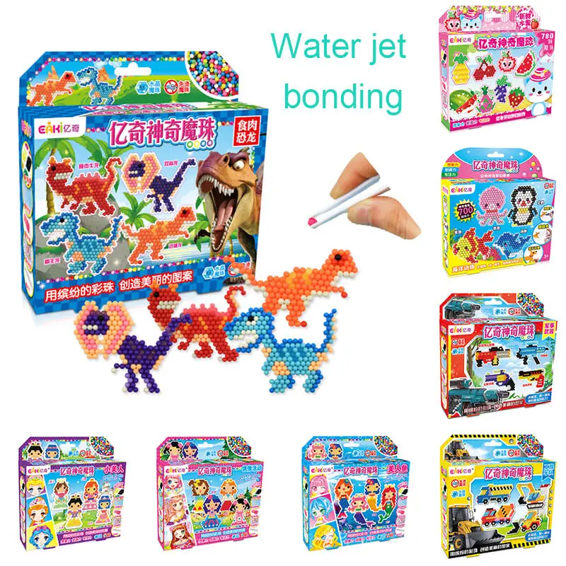 

Beads Aqua DIY Craft Kids Art and Crafts Kits Dinosaur Easter Spray Water Sticky Model Template 3d Set and made for Kids Toy