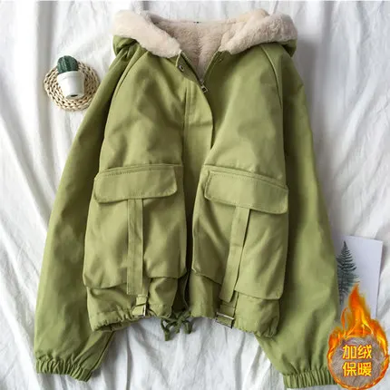 Зимняя женская куртка с капюшоном теплая пуховая парка хлопковое пальто Женская