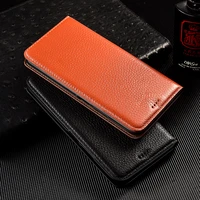 litchi genuine leather flip case for xiaomi redmi note 4 4x 5 6 7 8 8t 9 9s max poco f1 f2 m2 pro x2 x3 nfc cover cases