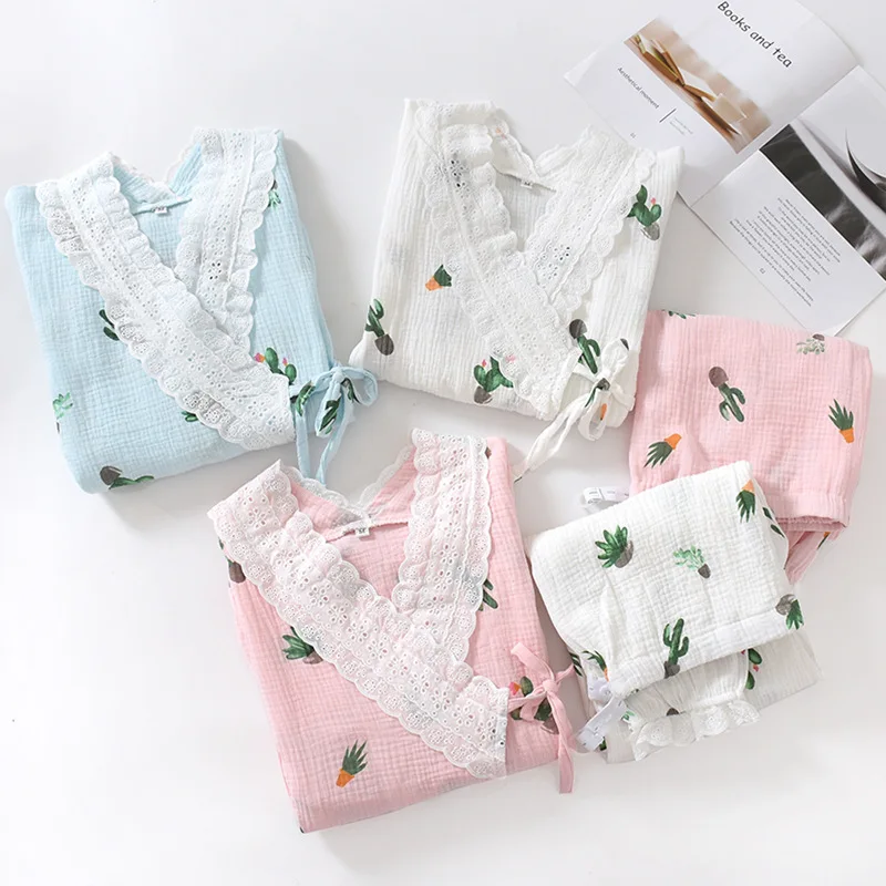 Fdfklak пижамы для беременных газовые хлопковые ночные кормящих женщин ночное белье