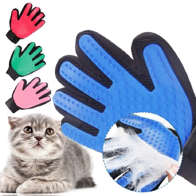 

1pc Pet Dog DeShedding Tools Cleaning Glove Cat Brush Finger Silicone for Scrub Bath Clean Pet Grooming