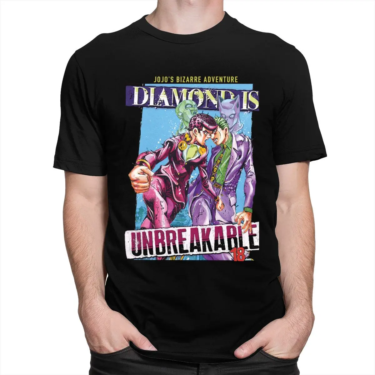 Футболка мужская с принтом по мотивам аниме невероятные приключения Джоджо |